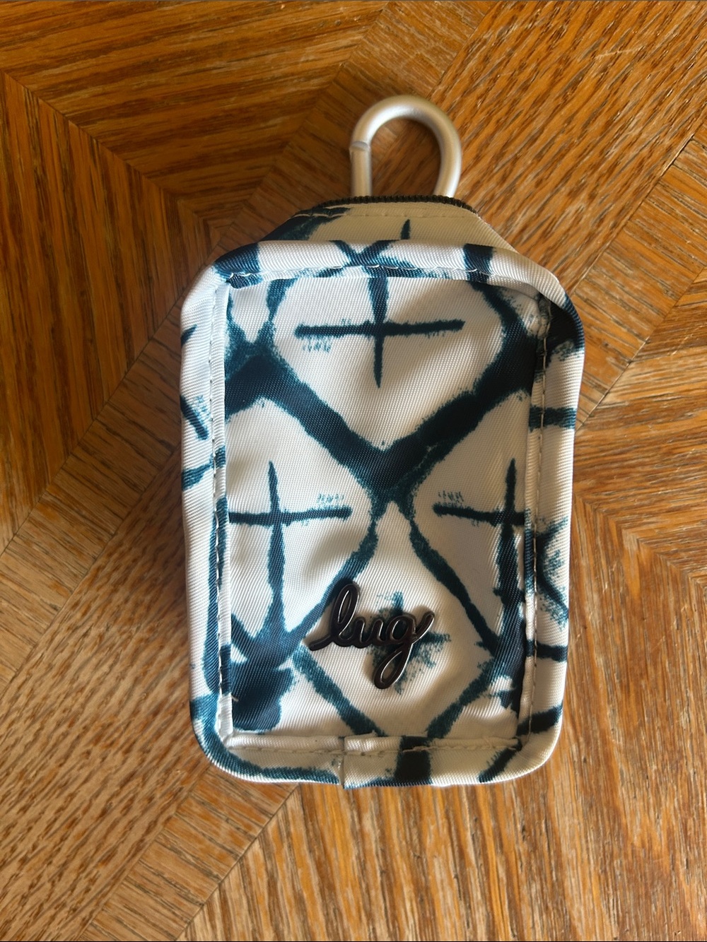 lug Navy Blue & White Patterned Clip-On Phone Pouch